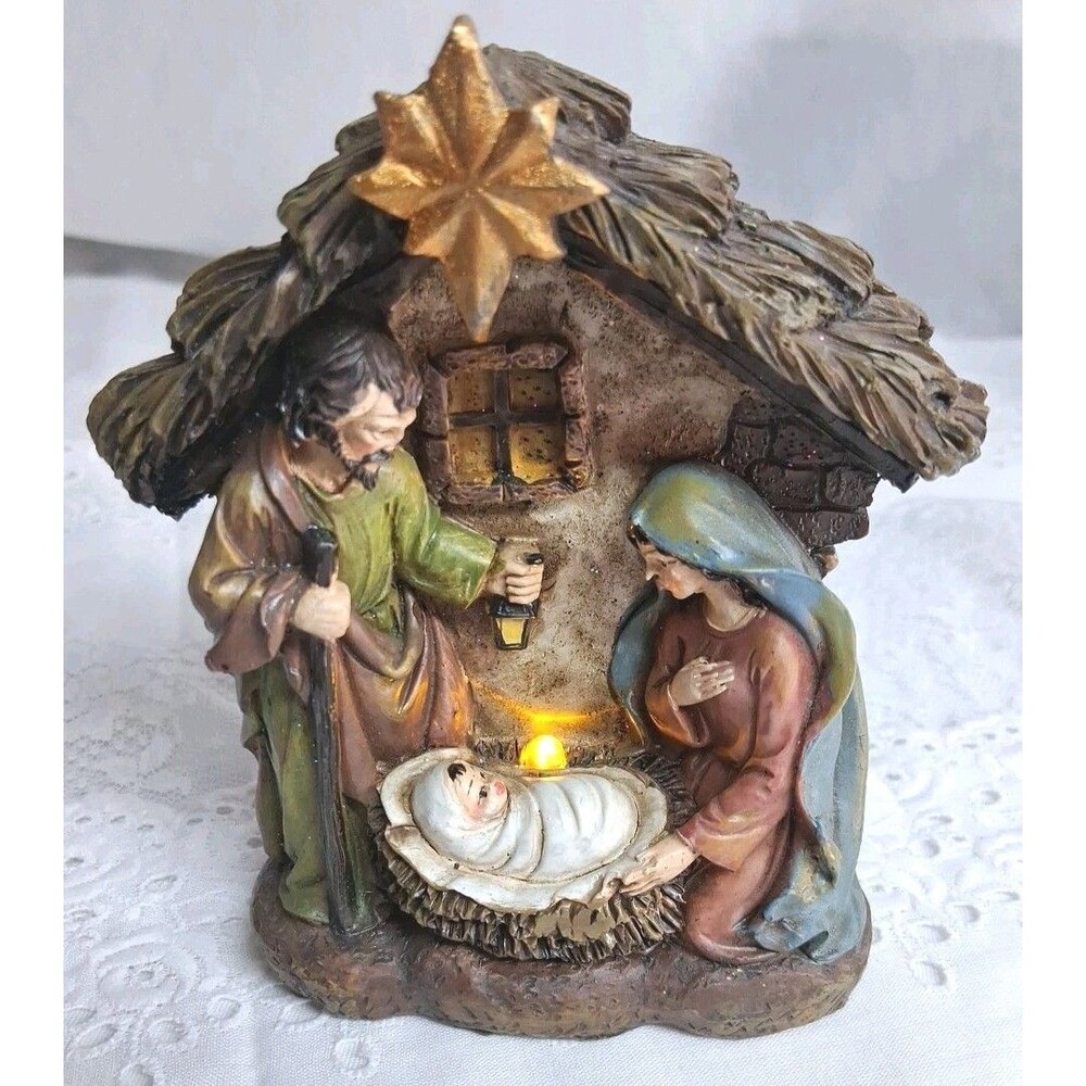 Gerson International Nativity Scene Light 4" Miniature Battery Nightlight